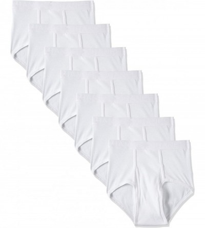 Briefs Men's 7-Pack Full-Cut Pre-Shrunk Briefs - Colors May Vary - White - CN11BDJHNC7 $19.69