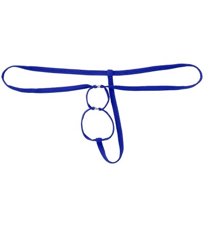 G-Strings & Thongs Men's See-Through Low Rise G-String Thong T-Back Suspensory Jockstrap Underwear - Royal Blue - CI19CQ9H443...