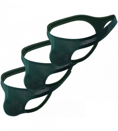 G-Strings & Thongs Men's Athletic Modal Thongs Underwear G-String Quick-Drying Comfort T-Back Briefs - Green/3p - CK190OGSWRO...