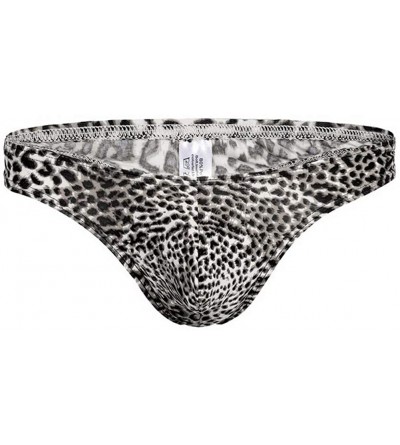 G-Strings & Thongs Men's Leopard Low Rise T-Back Thongs- Mens Thongs Underwear Sexy - Black - C518Y0KOSGX $10.49