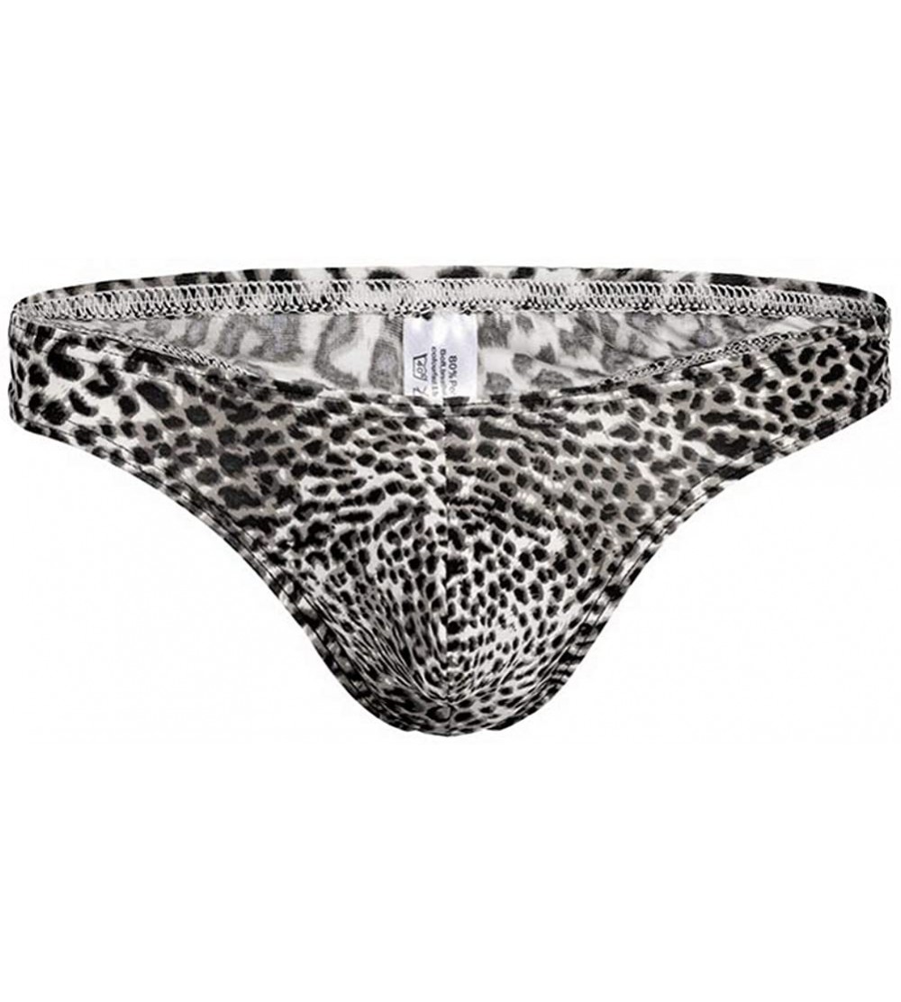 G-Strings & Thongs Men's Leopard Low Rise T-Back Thongs- Mens Thongs Underwear Sexy - Black - C518Y0KOSGX $26.37