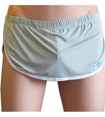 G-Strings & Thongs Men Funny Sexy Split Skirt Apron Design Pouch Thong G-Strings Underpants - Grey - CR192NZOY6U $20.32