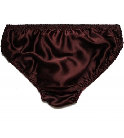 Briefs Mens 100% Mulberry Silk Briefs Sexy Underwear Soft Stretch Waist Daily Wear Panties - Coffee - CV185IUW5Z7 $12.27