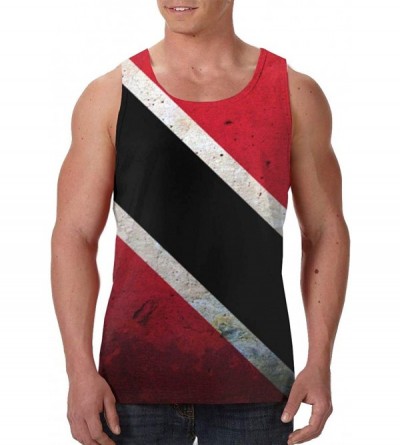 Undershirts Men's Soft Tank Tops Novelty 3D Printed Gym Workout Athletic Undershirt - Flag of Trinidad and Tobago - CE19DW09W...