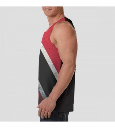 Undershirts Men's Soft Tank Tops Novelty 3D Printed Gym Workout Athletic Undershirt - Flag of Trinidad and Tobago - CE19DW09W...