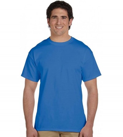Undershirts Men's Cotton Crew-Neck Tagless Undershirts Tanks T-Shirts - Retro Heather Royal - CX11ZHCZLD9 $22.67