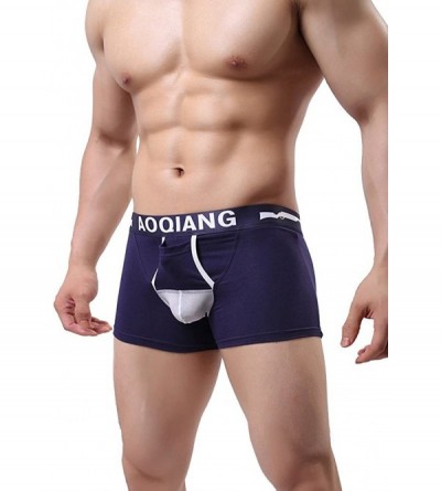 Boxer Briefs Mens Underwear Cotton Mesh Splicing Separate Pouch Boxer Trunks Underoots - Royal Blue - CG1860CNQEO $11.76