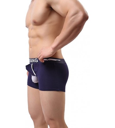 Boxer Briefs Mens Underwear Cotton Mesh Splicing Separate Pouch Boxer Trunks Underoots - Royal Blue - CG1860CNQEO $11.76