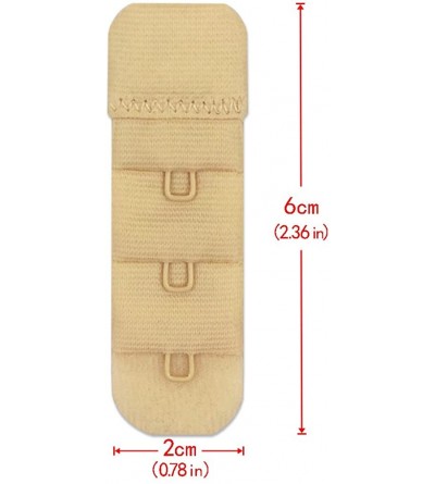Accessories Women's Soft Back Lingerie Band Extender Stretchy Bra Strap Extenders with 1 Hooks - Beige - CW188YLMDH9 $9.81