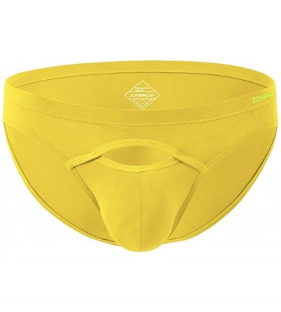 Briefs Men's Underwear Boxer Briefs Low Rise Opening Silk Tagless Soft Pack - Yellow 1 Pack - CQ18Y04WSON $30.65