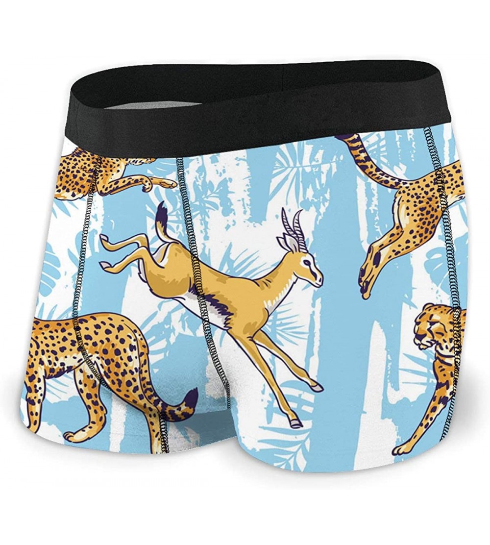 Boxer Briefs Underwear Men's Boxer Briefs Leopard Cheetah and Palm Tropical_F - Color1 - CR1939AQG05 $18.09
