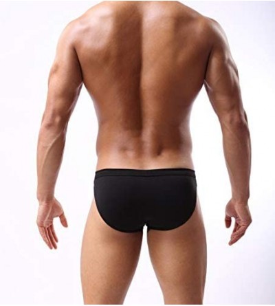 Briefs Men's Underwear Cotton Briefs with Comfort Flex Waistband 4 Pack - 4*black - CD18YDLMZKR $19.01