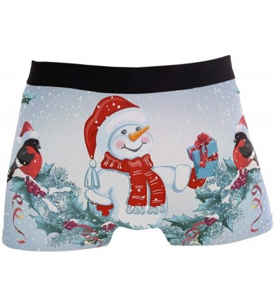 Briefs Stretch Underwear Funny Christmas Gnomes Polyester Men Boxer Briefs Breathable - Snowman Winter - CZ1925WU8TZ $33.23