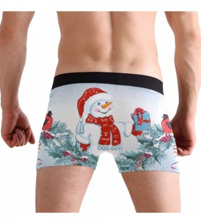 Briefs Stretch Underwear Funny Christmas Gnomes Polyester Men Boxer Briefs Breathable - Snowman Winter - CZ1925WU8TZ $20.83