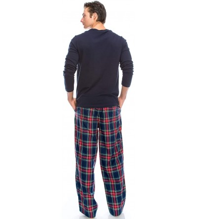Sleep Bottoms Cotton Lounge Pants for Men - 100% Soft Cotton Plaid Check Lounger Sleeping Pajama Pants with Pockets and Butto...