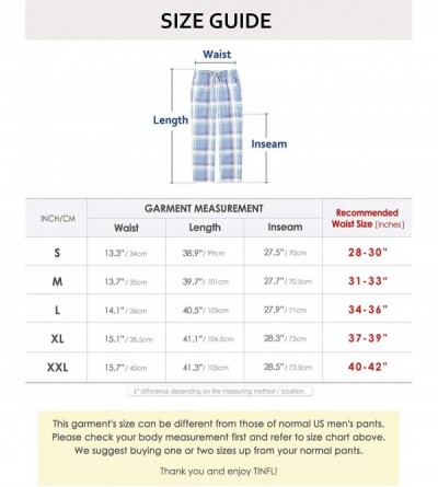 Sleep Bottoms Cotton Lounge Pants for Men - 100% Soft Cotton Plaid Check Lounger Sleeping Pajama Pants with Pockets and Butto...