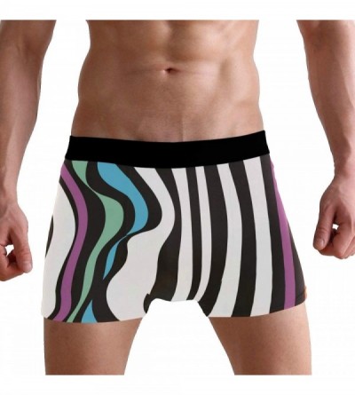Boxer Briefs Men's Sexy Boxer Briefs Weed Pot Leaf Print Stretch Bulge Pouch Underpants Underwear - Rainbows Zebras Stripes -...