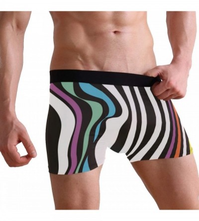 Boxer Briefs Men's Sexy Boxer Briefs Weed Pot Leaf Print Stretch Bulge Pouch Underpants Underwear - Rainbows Zebras Stripes -...