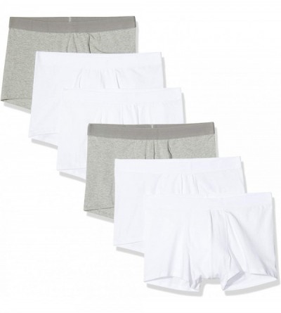 Trunks Men's Cotton Trunk - Multicolour (White- Grey Melange B10) - C018UMGU0D8 $26.82