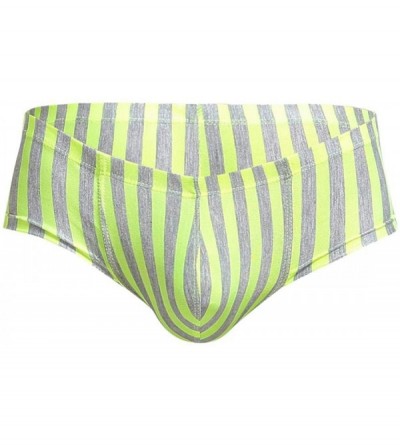 Boxer Briefs Men's Underwear- Sexy Strip Pure Color Boxer Briefs Bulge Pouch Underpant - Mint Green - CP18RYTWGYZ $10.18