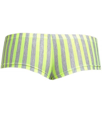 Boxer Briefs Men's Underwear- Sexy Strip Pure Color Boxer Briefs Bulge Pouch Underpant - Mint Green - CP18RYTWGYZ $10.18