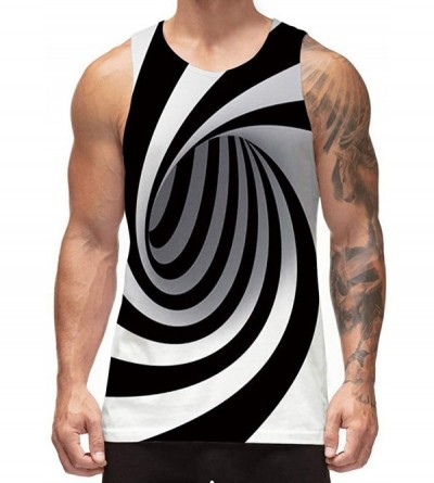 Undershirts Men's All Over Print Funny Tank Tops Breathable Summer Casual Sleeveless Beach Graphic Tee/Swimming Trunks - A1-s...