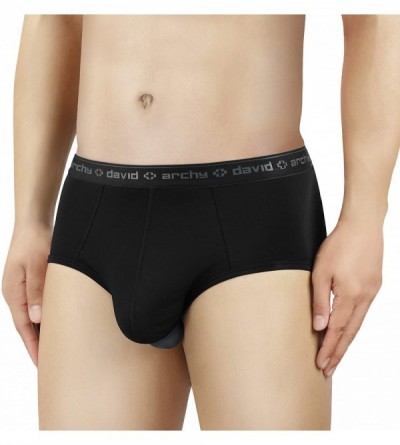 Briefs Men's 4 Pack Micro Modal Separate Pouch Briefs with Fly - Black - CR11EZR7FWR $37.79