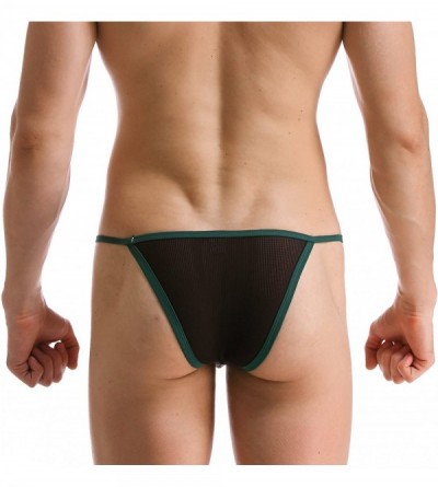 G-Strings & Thongs Men's G-String Thongs Underwear U Convex Short Pants T-Back Briefs - Black - C9180C055S2 $10.07