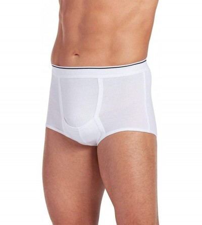 Briefs Men's Underwear Pouch Brief - 6 Pack - White - CB185XN43LR $50.22