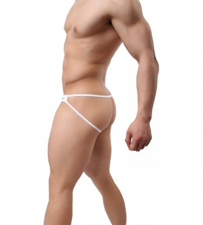 G-Strings & Thongs Men's Thong G-String Men's Comfort Underwear Jockstrap Men's Undie - White - CX18C58DCI3 $11.09
