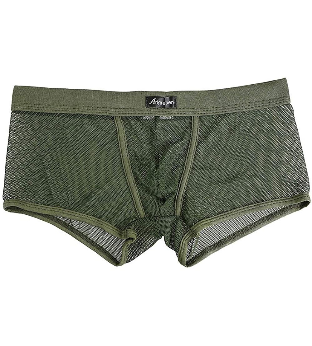 Mens Transparent Underwear See-Through Mesh Underpants Boxer Briefs ...