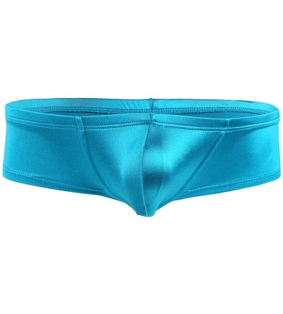Bikinis Mens Wetlook Bulge Pouch Low Rise Bikini Briefs Micro Boxer Shorts Panties Lingerie Underwear - Blue - CR190OL9GOU $1...