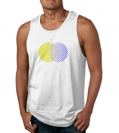 Undershirts Men's A-Shirt Wacky 3D Pattern Stereograms Undershirt556 White Small - CW19D3XZAYX $68.18
