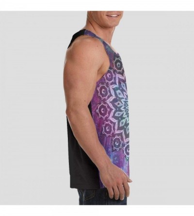 Undershirts Men Muscle Tank Top Summer Beach Holiday Fashion Sleeveless Vest Shirts - Trippy Tie Dye Mandala - C619D84YSUX $1...