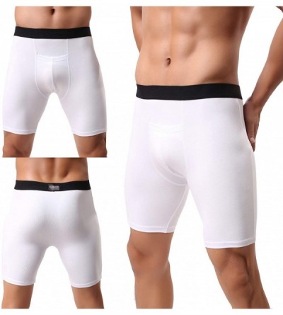 Briefs Men Underwear Cotton Stretch Boxer Brief Double Crotch 3-Pack - White2 - CF19329LK0I $15.52