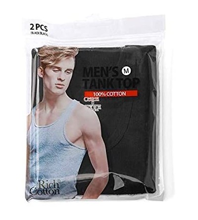 Undershirts Men's Ribbed Tight Tank Top Shirts 3- 6-12 Multi Pack Sleeveless A Shirt Workout Undershirts Bodybuilding Gym - P...