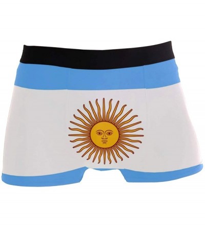 Boxer Briefs Mens No Ride-up Underwear Cartoon Pizza Boxer Briefs - Argentina Flag - CR18Y50CC6X $15.96