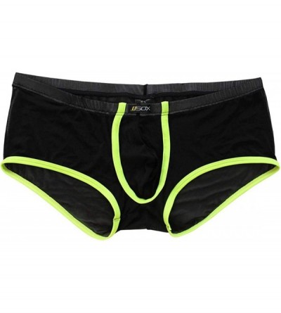 Boxer Briefs Mens Soft Sheer Mesh Boxer Briefs Shorts Underwear Panties - Black - CG1857ISL76 $13.36