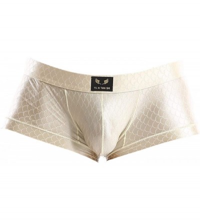 Boxer Briefs Fashion Print Men's Boxer Briefs Soft Tight Underwear Trunks 8882 - Yellow - CI17YAZR93W $23.46