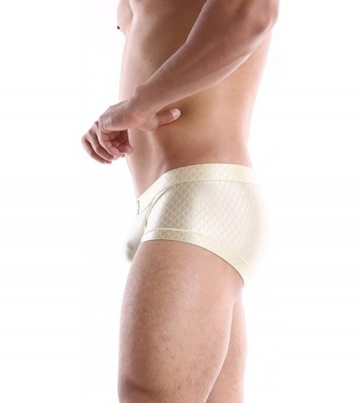 Boxer Briefs Fashion Print Men's Boxer Briefs Soft Tight Underwear Trunks 8882 - Yellow - CI17YAZR93W $9.80