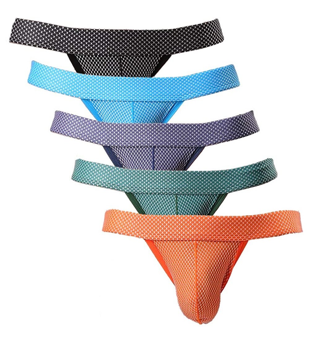 Briefs Mens Briefs Pack Comfortable Breathable Mesh Underwear Multicolor - 5-pack Assorted - CJ18IZ5O5X4 $31.60