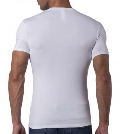 Undershirts Men's Slim Fit Modal T-Shirt - White - C218ACKH5N9 $17.38