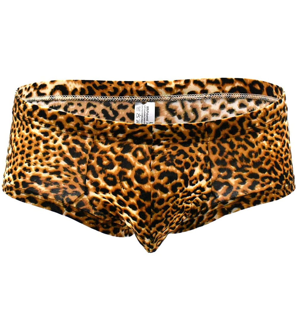 Briefs Men's Underwear- Leopard Print G-Strings Thongs Briefs - Color12 Yellow - C5186T0W5GC $12.73
