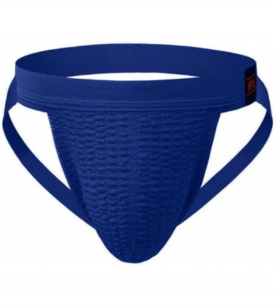 G-Strings & Thongs Striped Belt Men's Sexy Double Ding Sexy Open Buttocks Sports Panties - Blue - C71947QULHR $31.12