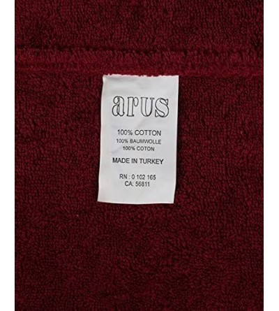 Robes Men's Short Kimono Bathrobe Turkish Cotton Terry Cloth Robe - Burgundy - CA11LXFV3FT $34.45