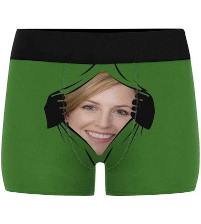 Boxer Briefs Custom Face Men's Boxer Briefs Underwear Shorts Underpants with Photo Tear Open Pink - Multi 5 - C1197ZRIG40 $32.15