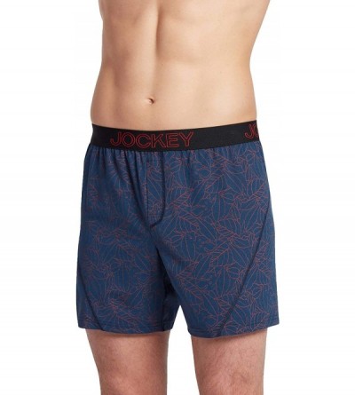Boxers Men's Underwear No Bunch Boxer - 2 Pack - Red Outlined Tropics/Maximum Red - C418S76CO5I $25.05