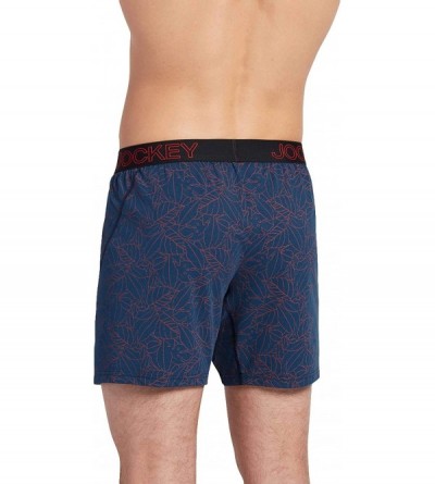 Boxers Men's Underwear No Bunch Boxer - 2 Pack - Red Outlined Tropics/Maximum Red - C418S76CO5I $25.05