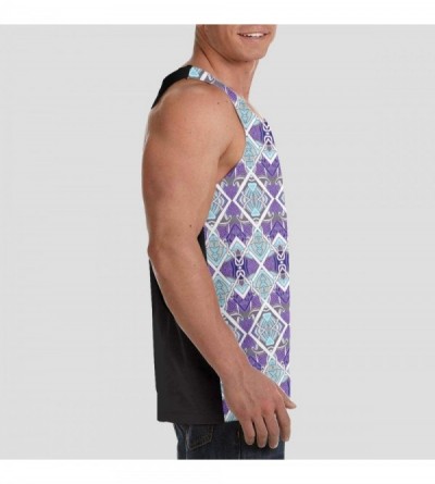 Undershirts Men's Sleeveless Undershirt Summer Sweat Shirt Beachwear - Lamps - Black - C919CK6DAH4 $17.58
