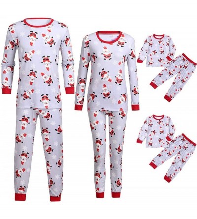Sleep Sets Cute Santa Claus Print Family Matching Pajamas o-Neck Long-Sleeved Loose Shirt Soft Harem Sleep Pants Holiday Paja...